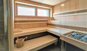 Foto der Sauna im Hotel Federwerk Foto der leeren Sauna im Hotel Federwerk